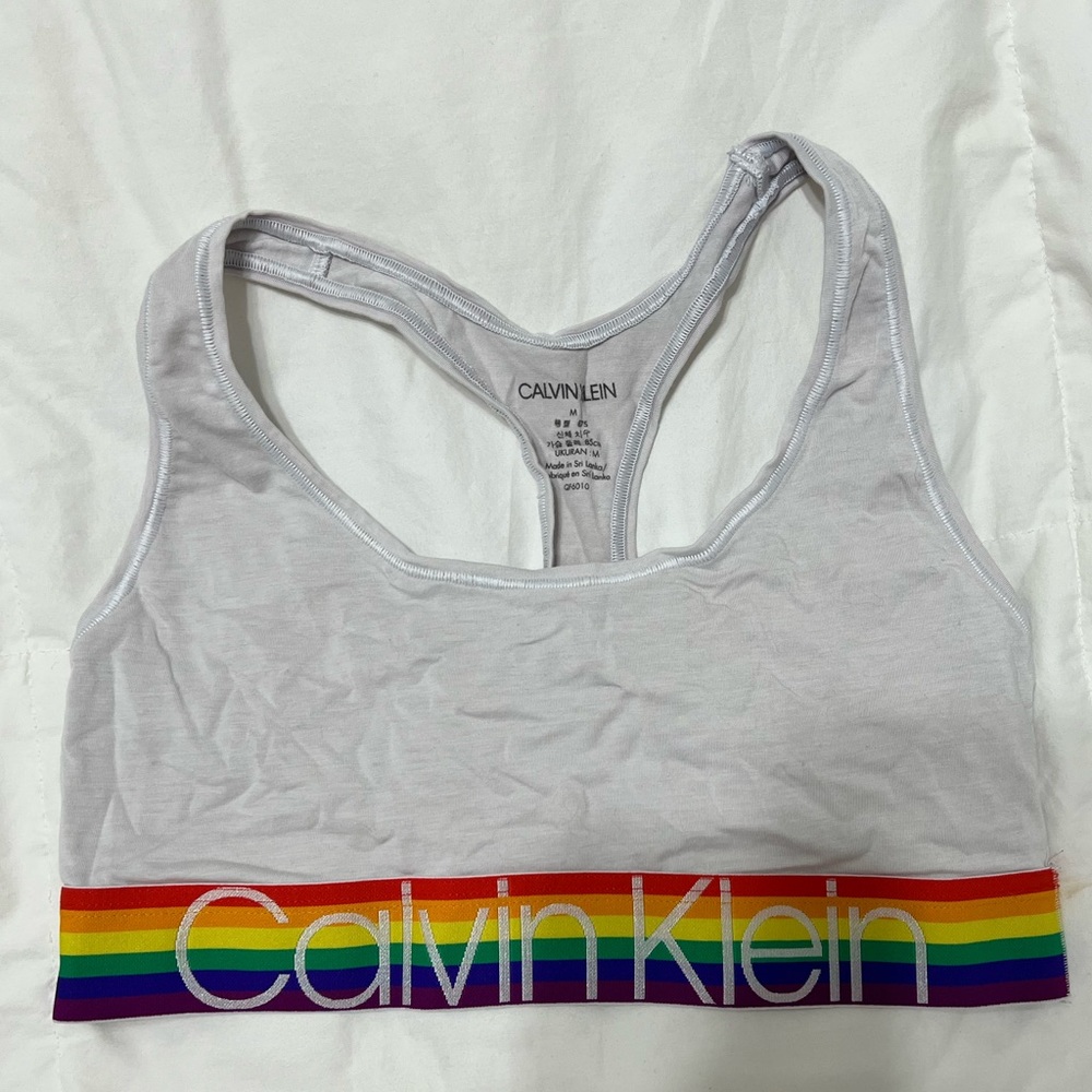 Calvin Klein rainbow sports bra. Size M